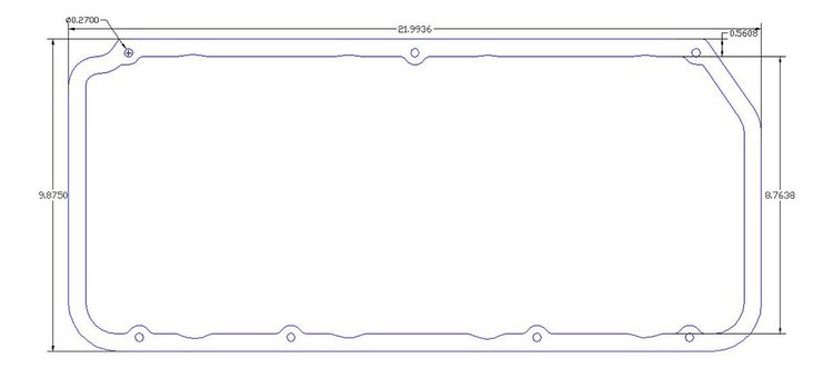 FOG-6127-4 Valve Cover Gaskets, Chrysler AJPE Musclehead, w/Spring Pockets, Thickness: .100 in., For .250 in. Studs