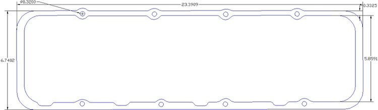 FOG-6129-4 Valve Cover Gaskets, GM Pro Stock/Mod CFE 8-Bolt, For 5.3 in. B.C., Thickness: .100 in., Steelcore Laminate