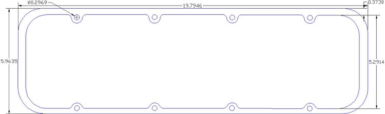 FOG-6132-2 Valve Cover Gaskets, Chevy Small Block RFE 12-Deg, Thickness: .120 in., Paper w/Silicone
