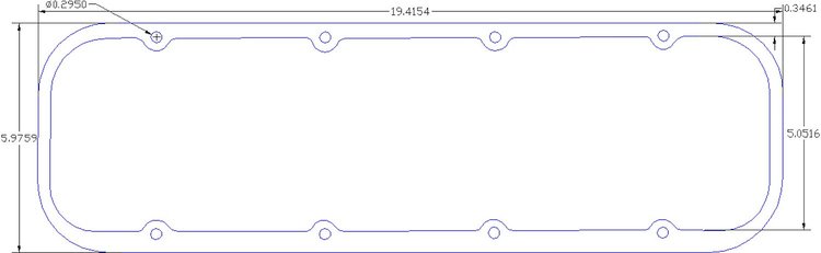 FOG-6136-2 Valve Cover Gasket, Chevy Small Block Splayed Valve 8-Bolt, Thickness: .120 in., Paper w/Silicone