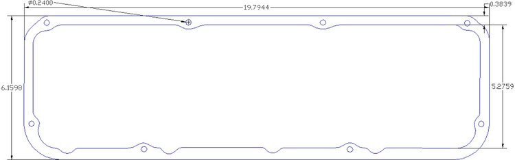 FOG-6140-9 Valve Cover Gaskets, Ford Small Block 9-Deg 8-Bolt, Thickness: .090 in., Paper w/Silicone