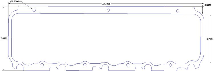 FOG-6143-3 Valve Cover Gaskets, Chevy Brodix Big Block PB 2005/1200/1203 & DN-9, Thickness: .050 in., Steelcore Paper w/Silicone