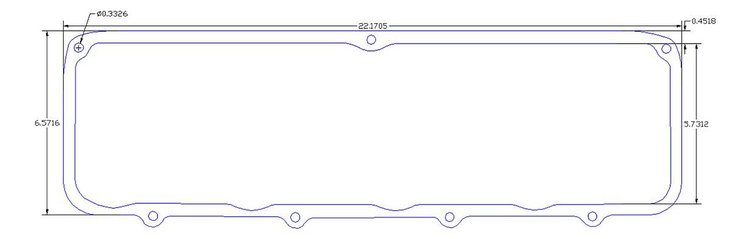 FOG-6145-4 Valve Cover Gaskets, Pro Stock/Modular AJPE DRCE 6-Bolt, Thickness: .100 in., Steelcore Laminate w/Silicone