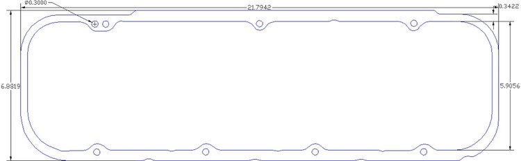 FOG-6149 Valve Cover Gaskets, Chevy Dart Big Block Pro 1 20-Deg, Thickness: .060 in., Paper w/Silicone