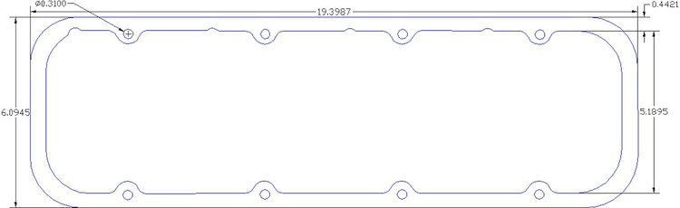 FOG-6150 Valve Cover Gaskets, Chevy Dart Small Block LS "Little Chief", Thickness: .060 in., Paper w/Silicone