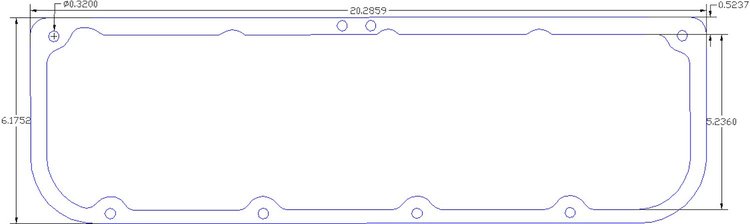 FOG-6157 Valve Cover Gaskets, Chevy CFE Small Block, For 4.6 in. B.C., Thickness: .060 in., Paper w/Silicone