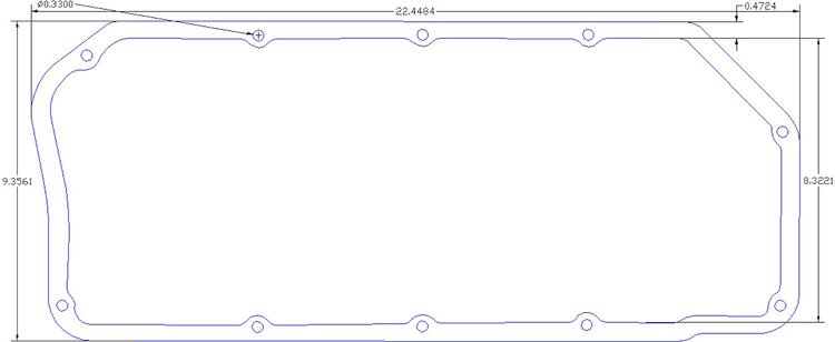 FOG-6161 Valve Cover Gaskets, Chrysler Total Flow 426ci Hemi, For .250 in. Studs, Thickness: .100 in., Steelcore Laminate