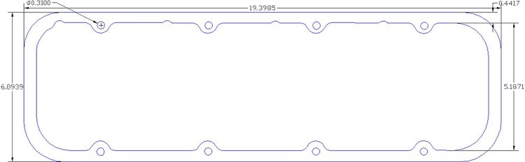 FOG-6164-2 Valve Cover Gaskets, Chevy Dart LS "Little Chief" 10-Deg Race Series, Thickness: .120 in., Paper w/Silicone