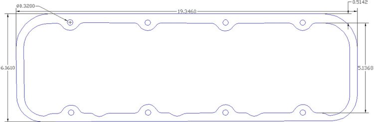 FOG-6166 Valve Cover Gaskets, Chevy Small Block CFE Small Blockx 15-Deg 8-Bolt, Paper w/Silicone, Thickness: .060 in.