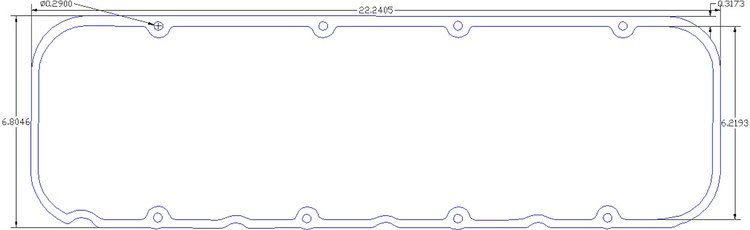 FOG-6169-9 Valve Cover Gaskets, Chevy RFE Big Block 12-Deg Profiler, Thickness: .090 in., Paper w/Silicone