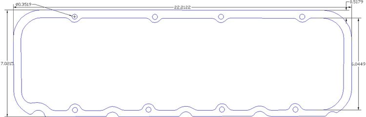 FOG-6170-2 Valve Cover Gaskets, Pro Stock/Modular CFE DRCE 500ci 8-Bolt, For 5 in. B.C., Thickness: .120 in., Paper w/Silicone