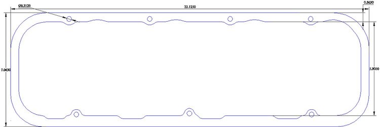 FOG-6171 Valve Cover Gaskets, Chevy Brodix Big Block SR-23, Thickness: .060 in., Paper w/Silicone