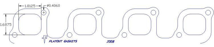FOG-7008 GPC Header Gaskets Ford Svo Yates 302-351C & W SB, Rectangle Port