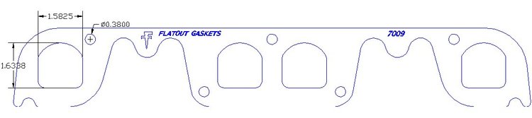 FOG-7009 GPC Header Gaskets, Chevy Small Block, Brodix Raised Spread/D-Port, Pair