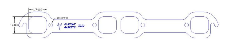 FOG-7010S Header Gaskets, Square Port, Steel Clad w/Graphite Coating, Chevy Small Block
