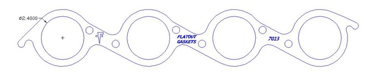 FOG-7013M Header Gaskets, Multi-Layer Steel, 2.40 in. Diameter Round Port, Chevy Big Block