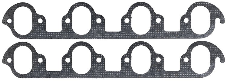 FOG-7014S Header Gaskets, Oval, Steel Clad w/Graphite Coating, Ford Big Block 385, Cobra Jet/Super Cobra Jet Cylinder Heads