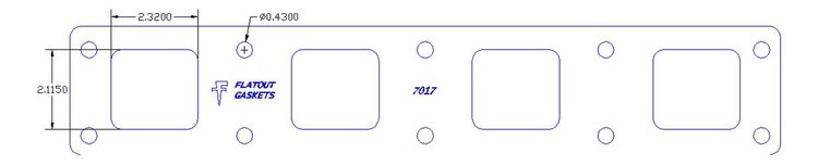 FOG-7017C Amored RCC Header Gaskets, Square Port, Rubber Coated Copper, Mopar Hemi, BAE-4 Alky Cylinder Heads, Pair