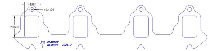 FOG-7024-2C RCC Header Gaskets Ford FE 352-428/428CJ/SCJ BB, Rectangle Port