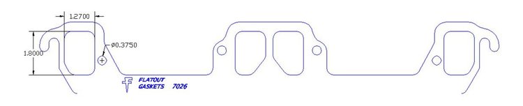 FOG-7026S Header Gaskets, Rectangular, Steel Clad w/Graphite Coating, Mopar, Small Block LA, Pair