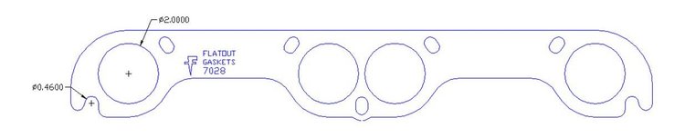FOG-7028C Amored RCC Header Gaskets, Round, Rubber Coated Copper, Chevy Small Block, Pair