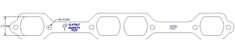 FOG-7033 GPC Header Gaskets, Mopar, Big Block B/RB, Indy Cylinder Head Port, Pair