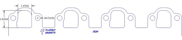 FOG-7034 GPC Header Gaskets Ford Truck 460CI BB, Irregular Port