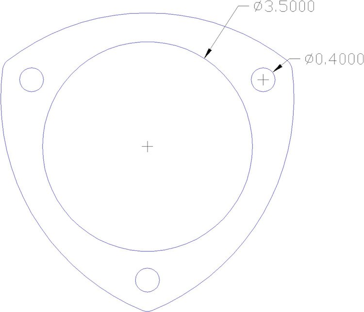 FOG-7036 Collector Gaskets, UNIVERSAL, GRAPHITE, 3-Bolt, 3.5" Dia., Pair