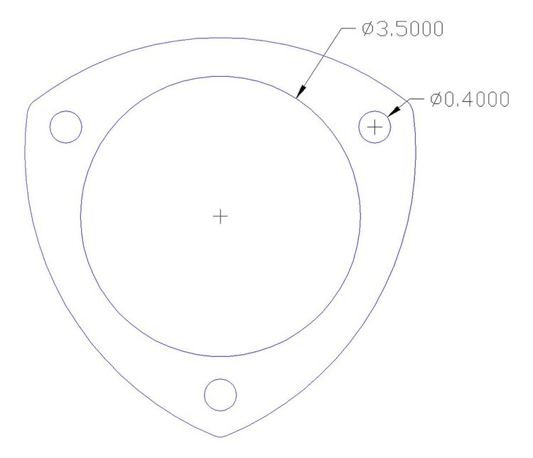 FOG-7036C Collector Gaskets, UNIVERSAL, RCC COPPER, 3-Bolt, 3.5" Dia., Pair