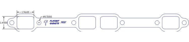 FOG-7037 GPC Header Gaskets Chrysler Stk. 361-440CI BB, Rectangle Port