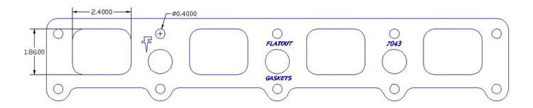 FOG-7043S Header Gaskets, Square Port, Steel Clad w/Graphite Coating, Mopar Hemi, BAE-3/4/5 Fathead Alky Cylinder Heads, Pair