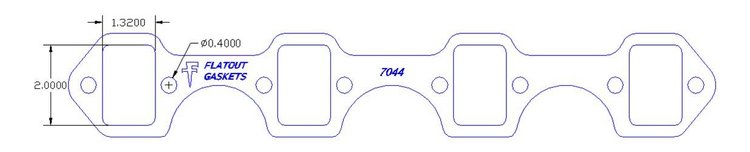 FOG-7044C RCC Header Gaskets Ford 260 SB 302W, Medium Port