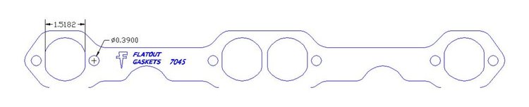 FOG-7045S Header Gaskets, Oval, Steel Clad w/Graphite Coating, Chevy Small Block LT, Pair
