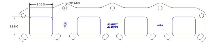 FOG-7050C Amored RCC Header Gaskets, Square Port, Rubber Coated Copper, Mopar Hemi, BAE-98/Dart Nitro Billet Cylinder Heads