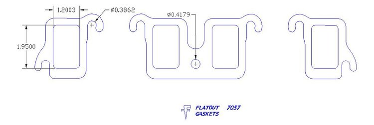 FOG-7057C Header Gaskets, Rubber Coated Copper, Rectangular Port, Buick 455, Pair