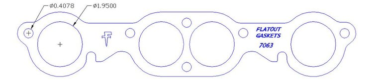 FOG-7063C Amored RCC Header Gaskets, Round, Rubber Coated Copper, Chevy Small Block, SB2 Mirror Port Cylinder Heads, Pair