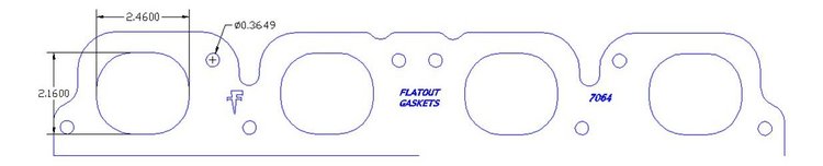 FOG-7064C RCC Header Gaskets Ford Stk Shotgun 429CI BB, Oval Port