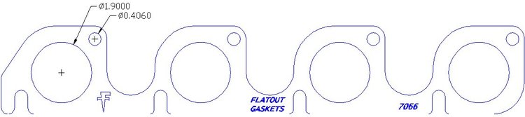 FOG-7066C Amored RCC Header Gaskets, Round, Rubber Coated Copper, Ford Small Block Windsor, SVO/Yates Cylinder Heads