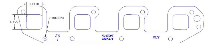 FOG-7071S Header Gaskets, Steel Clad/Moly Coating, 1.41 in. x 1.30 in. Port, Dodge 5.7L Hemi, Pair