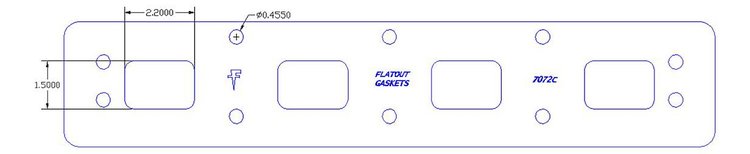 FOG-7072C Amored RCC Header Gaskets, Rectangular, Rubber Coated Copper, Mopar Hemi, Dart Nitro Billet Cylinder Heads, Pair