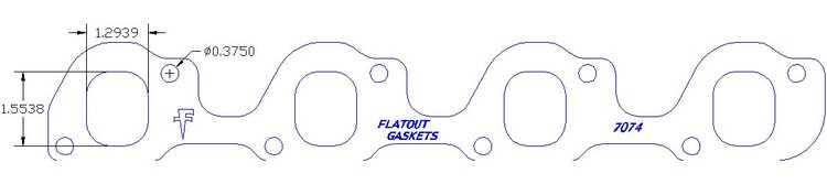 FOG-7074C Amored RCC Header Gaskets, Oval, Rubber Coated Copper, Ford Small Block Windsor, Kooks Headers