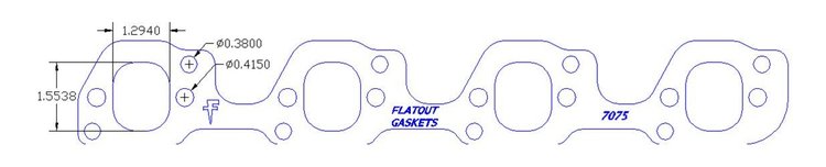 FOG-7075S Steel Clad w/Graphite Header Gaskets Ford KOOK'S 260- In.dual Bolt Pattern In SB 302W, Oval Port