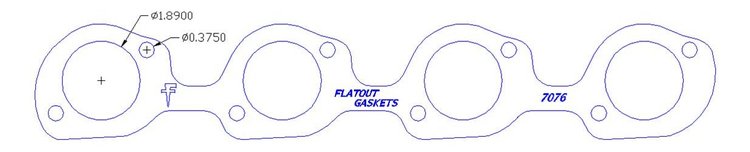 FOG-7076S Header Gaskets, Round, Steel Clad w/Graphite Coating, Ford Small Block Windsor, Kooks Headers