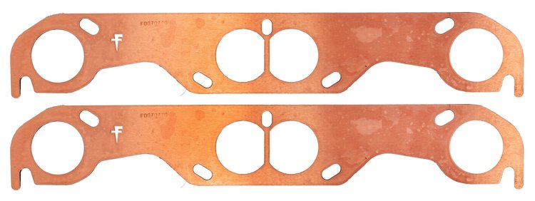 FOG-7077C Amored RCC Header Gaskets, Round, Rubber Coated Copper, Chevy Small Block, Stahl Exhaust Pattern