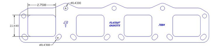 FOG-7084C RCC Header Gaskets Chrysler BAE-98 & Dart Nitro, Square Port