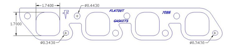FOG-7086S Header Gaskets, D-Port, Steel Clad w/Graphite Coating, Ford 1.9L