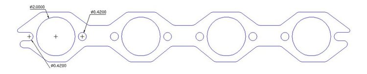 FOG-7087S Header Gaskets, Round, Steel Clad w/Graphite Coating, Ford Small Block Windsor, AFR 225 Cylinder Heads, Pair