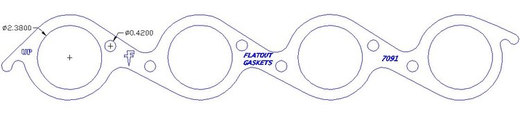 FOG-7091C RCC Header Gaskets Chevy Gen 4 396-454CI BB, Large Round Port