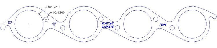 FOG-7094C Amored RCC Header Gaskets, Round, Rubber Coated Copper, Chevy Big Block, Pair