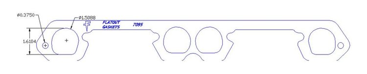 FOG-7095C Amored RCC Header Gaskets, Rubber Coated Copper, D-Port, Mopar Small Block LA